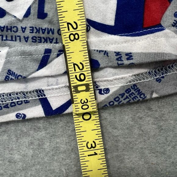 Champion Shirt Mens White Blue All Over Print AOP Short Sleeve Size XL spell out - Picture 6 of 9